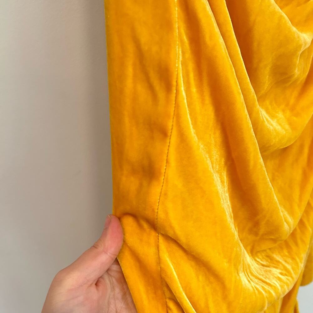 NEW Mestiza New York Flamenco Velvet Ruffle Dress Yellow Size 4 - Picture 10 of 10